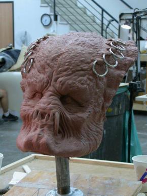 Elder head sculpture. The rings were removed in the final creature.