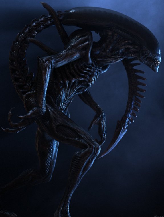Promotional stills featuring Stephane Paris' digital Alien.