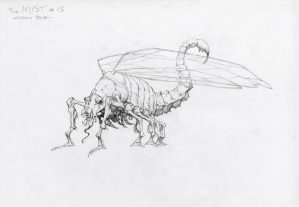 Concept art of the bug creature by Bernie Wrightson.
